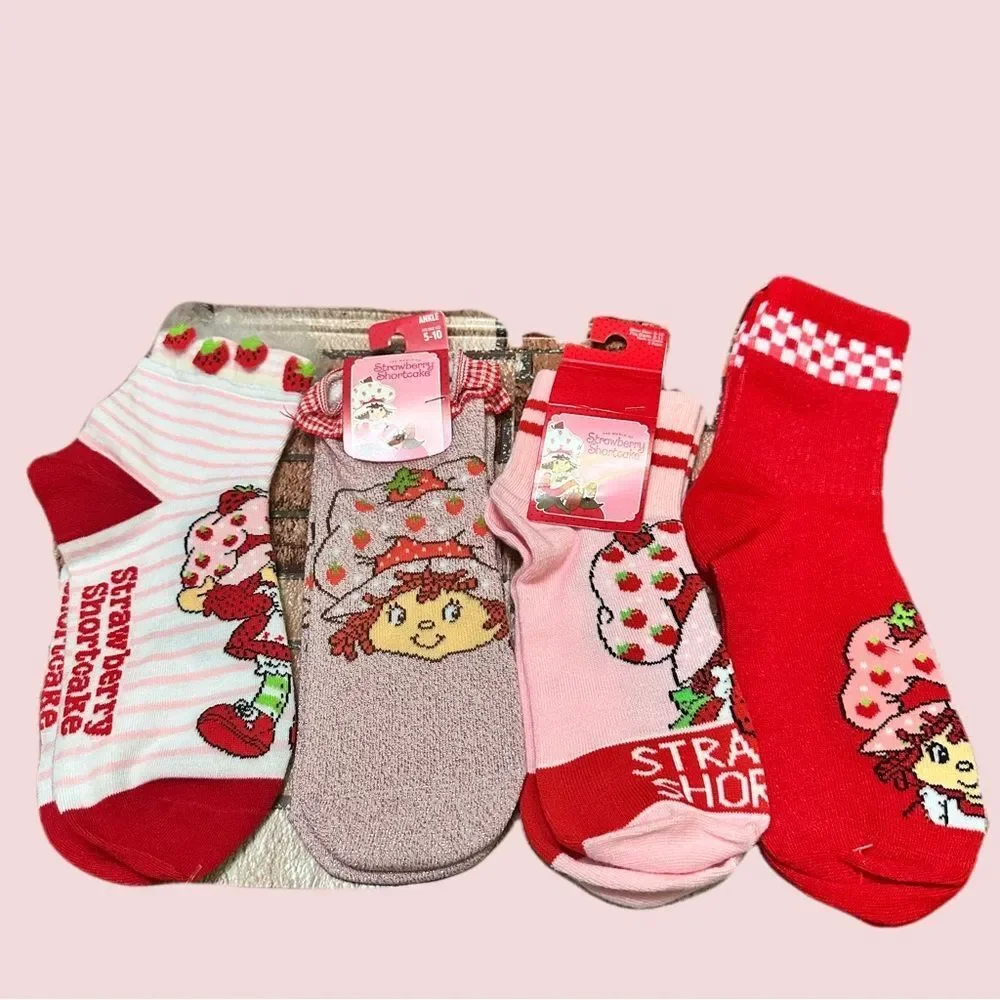 Girls Strawberry Shortcake Socks Set of 4 pair